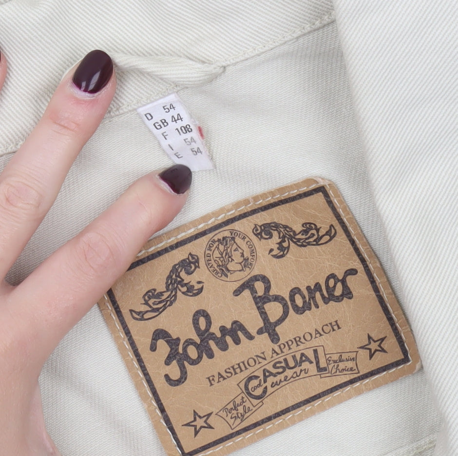 John Baner Men’s Beige Cotton Twill Basic Jacket Size 44 Regular