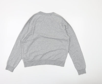 Nike Women Grey Small Crew Neck Long Sleeve Pullover Sweatshirt