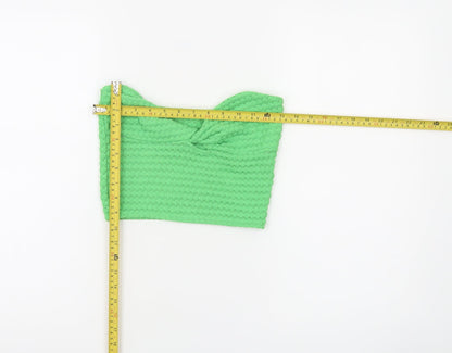 Pull&Bear Women’s Green Cropped Knit Strapless Tank Top Size S
