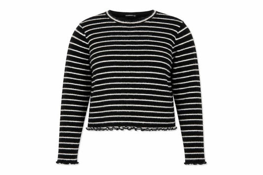 Savida Women's Black Striped Crew Neck Knit Jumper Size 16