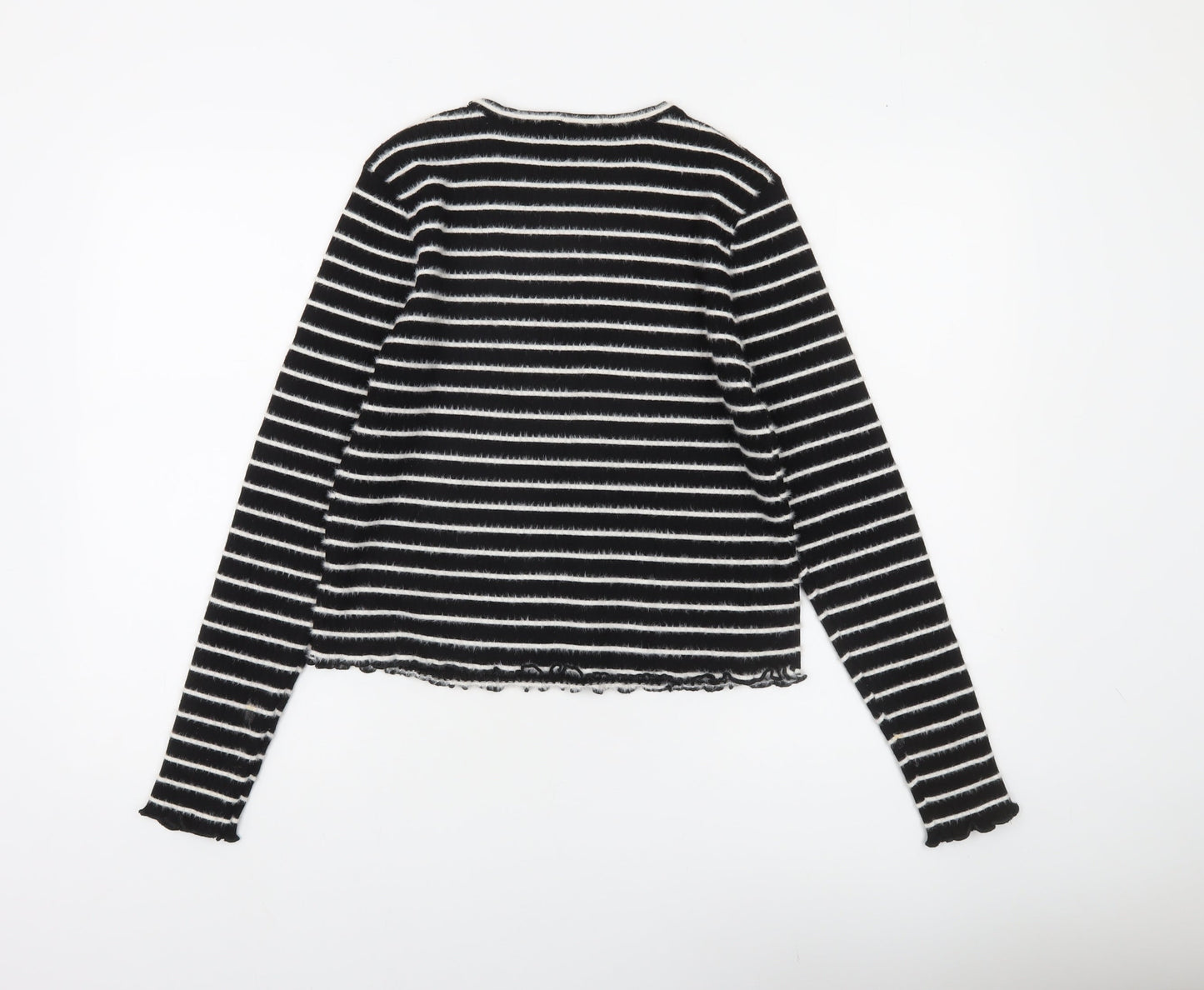 Savida Women's Black Striped Crew Neck Knit Jumper Size 16