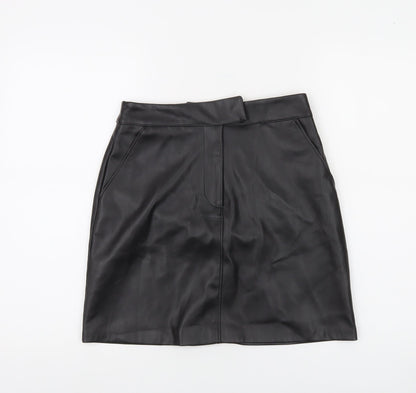 Dunnes Stores Women’s Black Faux Leather Pencil Skirt Size 8 Knee Length