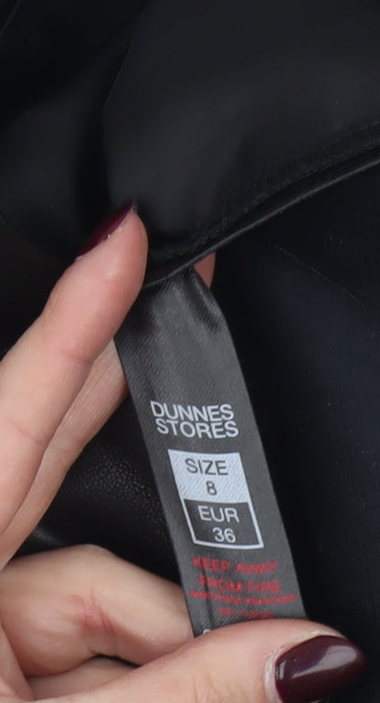 Dunnes Stores Women’s Black Faux Leather Pencil Skirt Size 8 Knee Length
