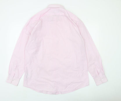 Debenhams The Collection Men's Pink Classic Fit Striped Long Sleeve Dress Shirt 42cm