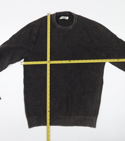 Goodthreads Men's Black Cotton Knit Crew Neck Pullover Sweatshirt M
