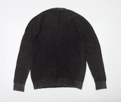 Goodthreads Men's Black Cotton Knit Crew Neck Pullover Sweatshirt M