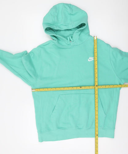 Nike Women’s Green Pullover Hoodie Size M Cotton Blend Sweatshirt