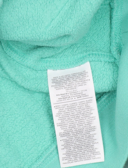 Nike Women’s Green Pullover Hoodie Size M Cotton Blend Sweatshirt