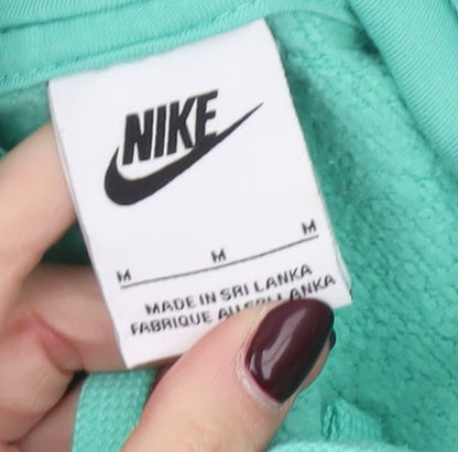 Nike Women’s Green Pullover Hoodie Size M Cotton Blend Sweatshirt