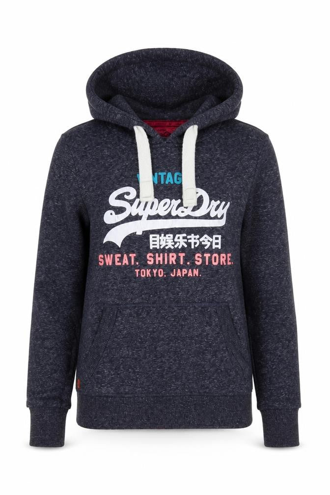 Womens UK Size 2XS Superdry Blue Pullover Hoodie