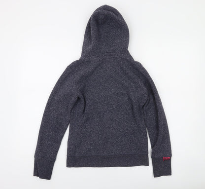 Superdry Womens Blue Pullover Hoodie XXS Vintage Graphic Sweatshirt