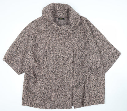 Steilmann Women’s Beige Knit Cape Coatigan Relaxed Fit Mid-Length Jacket Size M