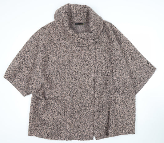 Steilmann Women’s Beige Knit Cape Coatigan Relaxed Fit Mid-Length Jacket Size M