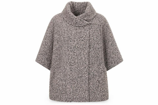 Steilmann Women’s Beige Knit Cape Coatigan Relaxed Fit Mid-Length Jacket Size M