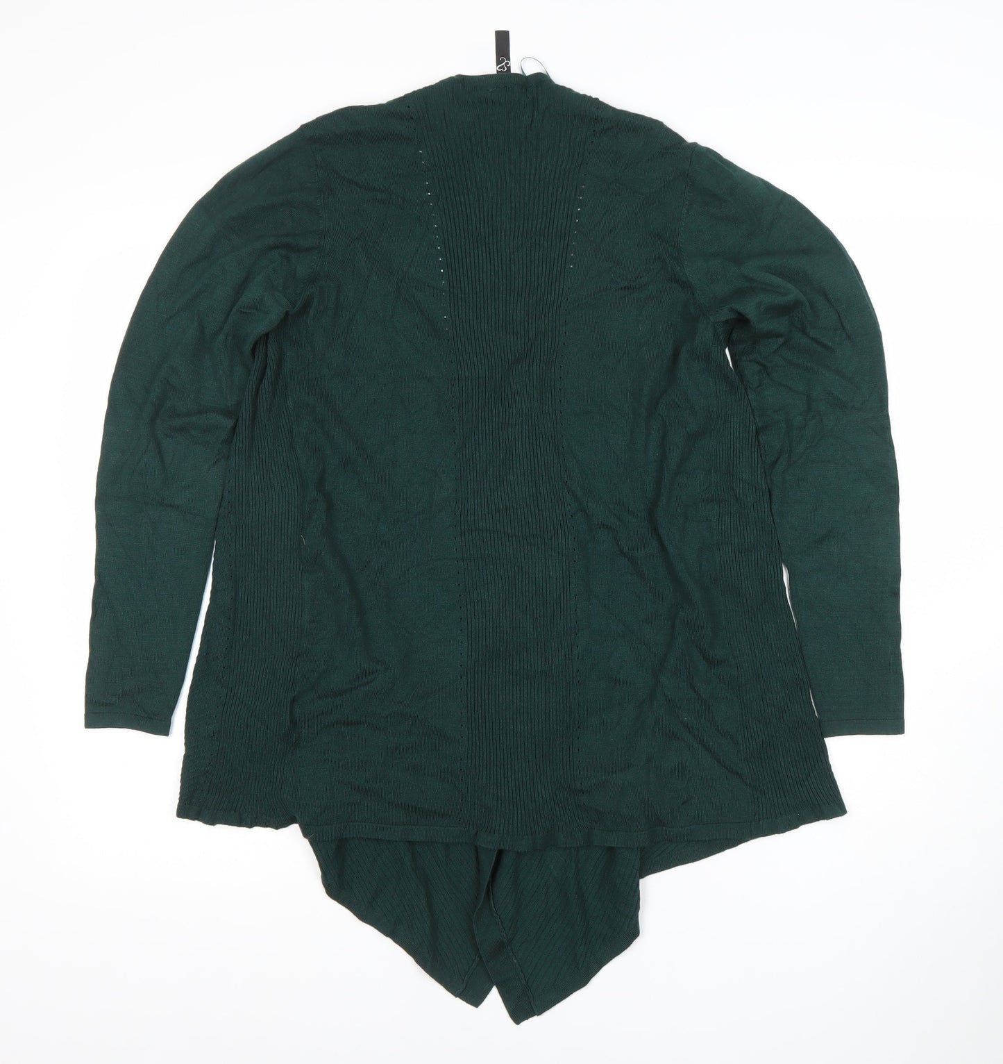 Evans Women's Green Wrap Knit Cardigan Size 14 Viscose Nylon Long Sleeve