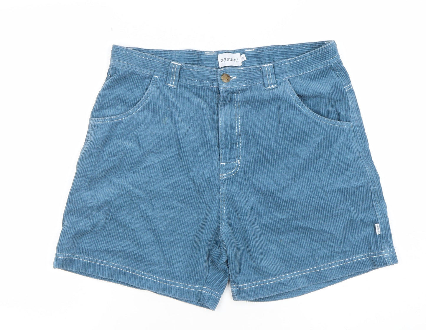 Ghanda Women Blue Size 10 Corduroy Chino Shorts