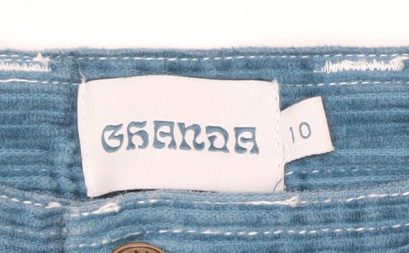 Ghanda Women Blue Size 10 Corduroy Chino Shorts