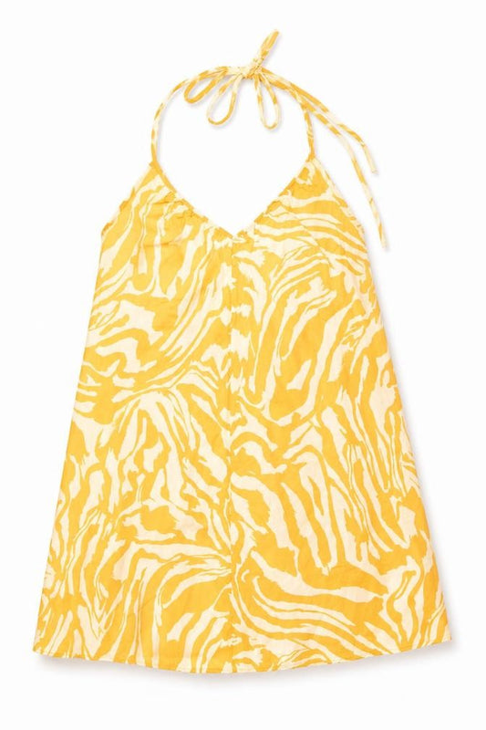 H&M Women’s Yellow Animal Print Viscose Slip Dress Size 12 Summer