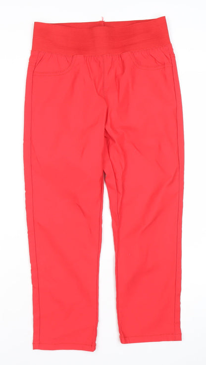 Freequent Womens Red Cropped Slim Jeans Size S Elastic Waist