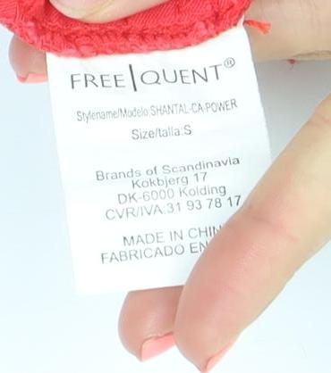 Freequent Womens Red Cropped Slim Jeans Size S Elastic Waist