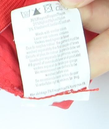 Freequent Womens Red Cropped Slim Jeans Size S Elastic Waist