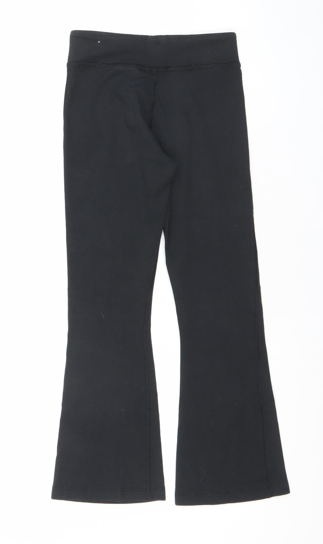 Nike Girls Black Ankle Leggings S Slim Fit Activewear Stretch Trousers