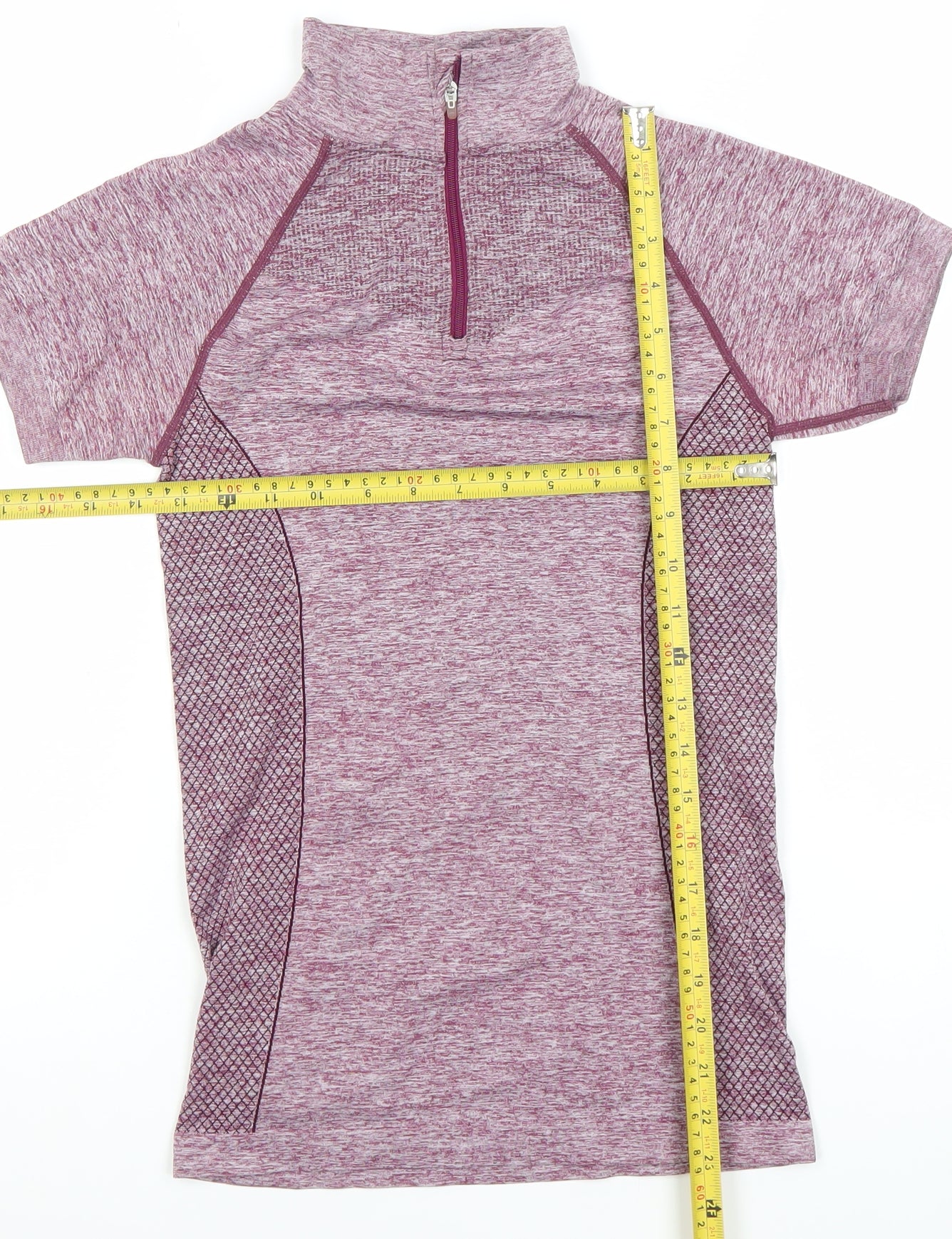 Crane Women’s Purple Short Sleeve 1/4 Zip Athletic T-Shirt Size S