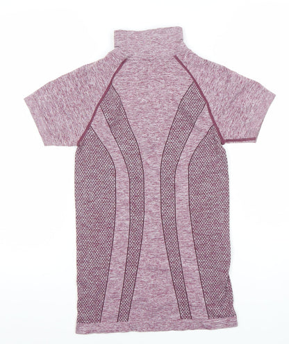 Crane Women’s Purple Short Sleeve 1/4 Zip Athletic T-Shirt Size S