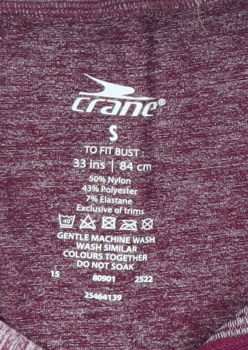 Crane Women’s Purple Short Sleeve 1/4 Zip Athletic T-Shirt Size S