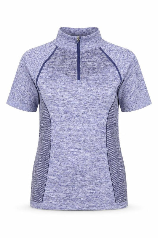 Crane Women's Blue Short Sleeve 1/4 Zip Athletic T-Shirt S