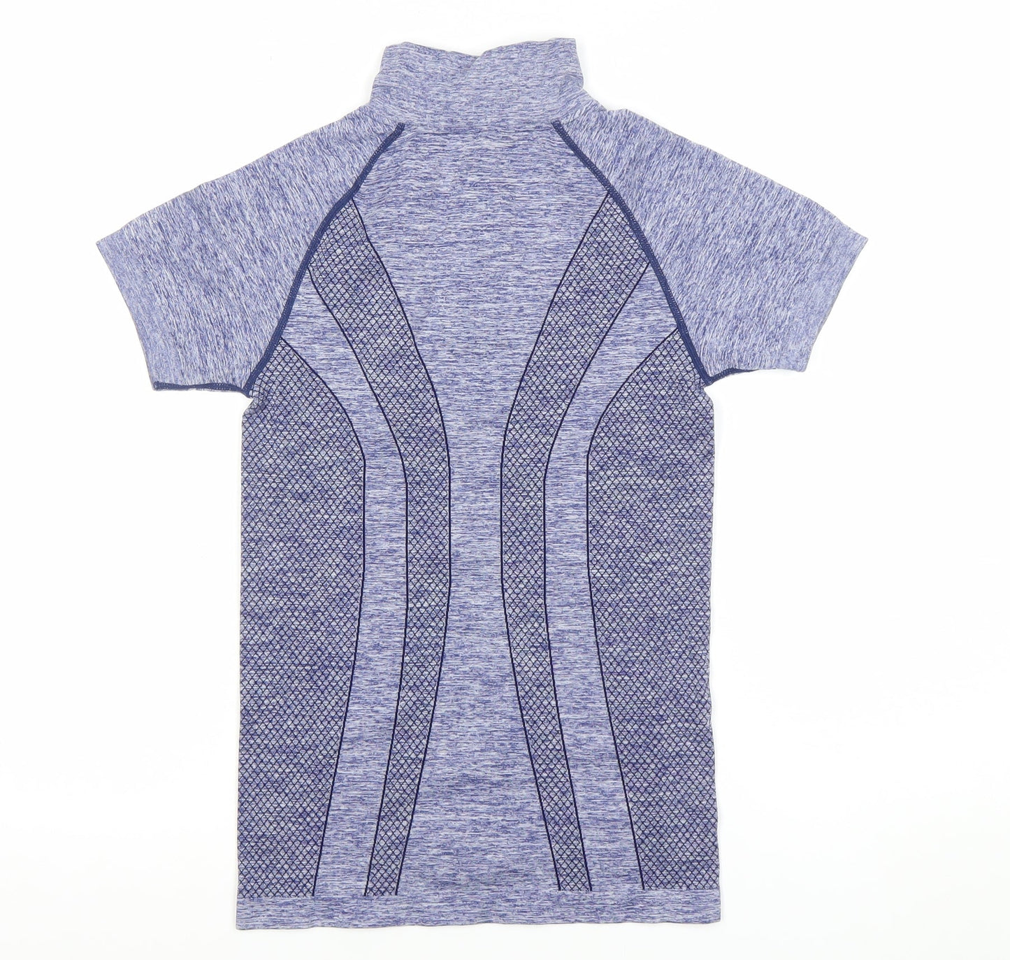 Crane Women's Blue Short Sleeve 1/4 Zip Athletic T-Shirt S