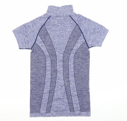 Crane Women's Blue Short Sleeve 1/4 Zip Athletic T-Shirt S