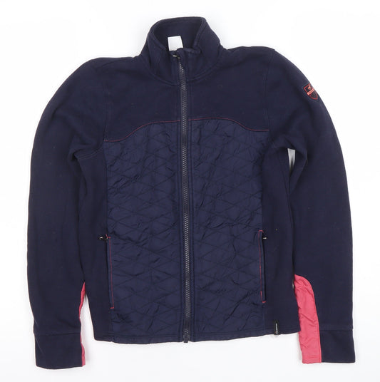Decathlon Girls Blue Quilted Full Zip Fleece Jacket 12 Years