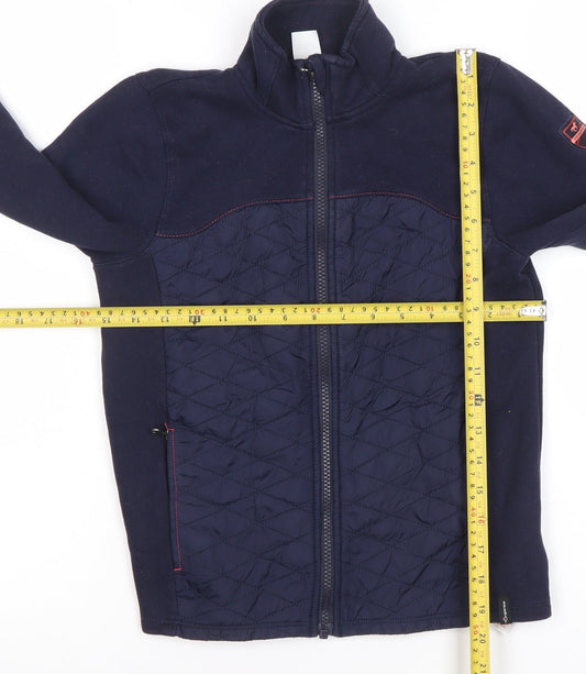Decathlon Girls Blue Quilted Full Zip Fleece Jacket 12 Years