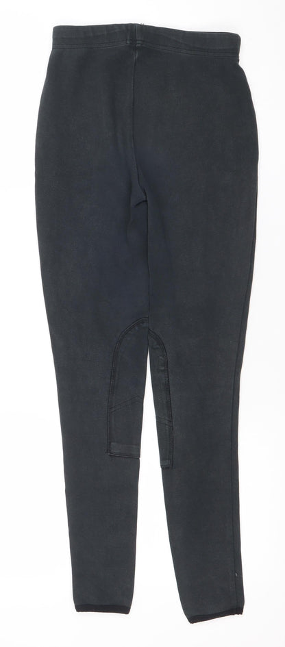 Equestrian Girls Black Stretch Equestrian Riding Trousers Size 24in 152cm Cotton Blend