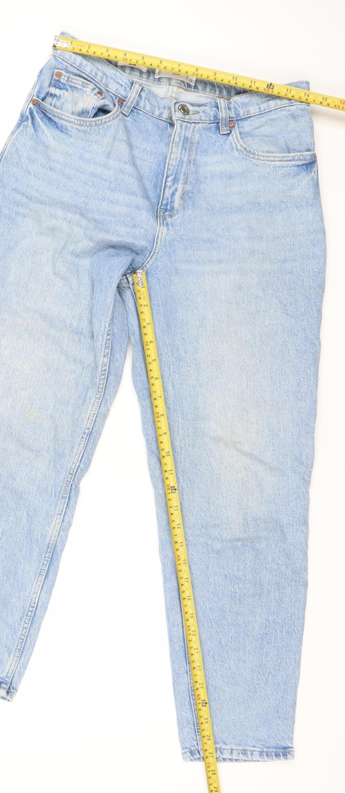MNG Women’s Blue High Rise Mom Jeans Size 10 Cotton Denim