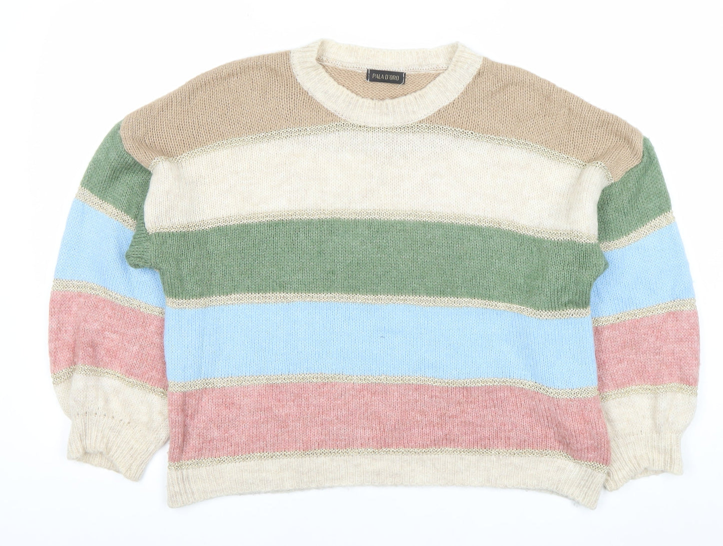 Pala D'Oro Women's Multicolour Striped Knit Jumper Size S