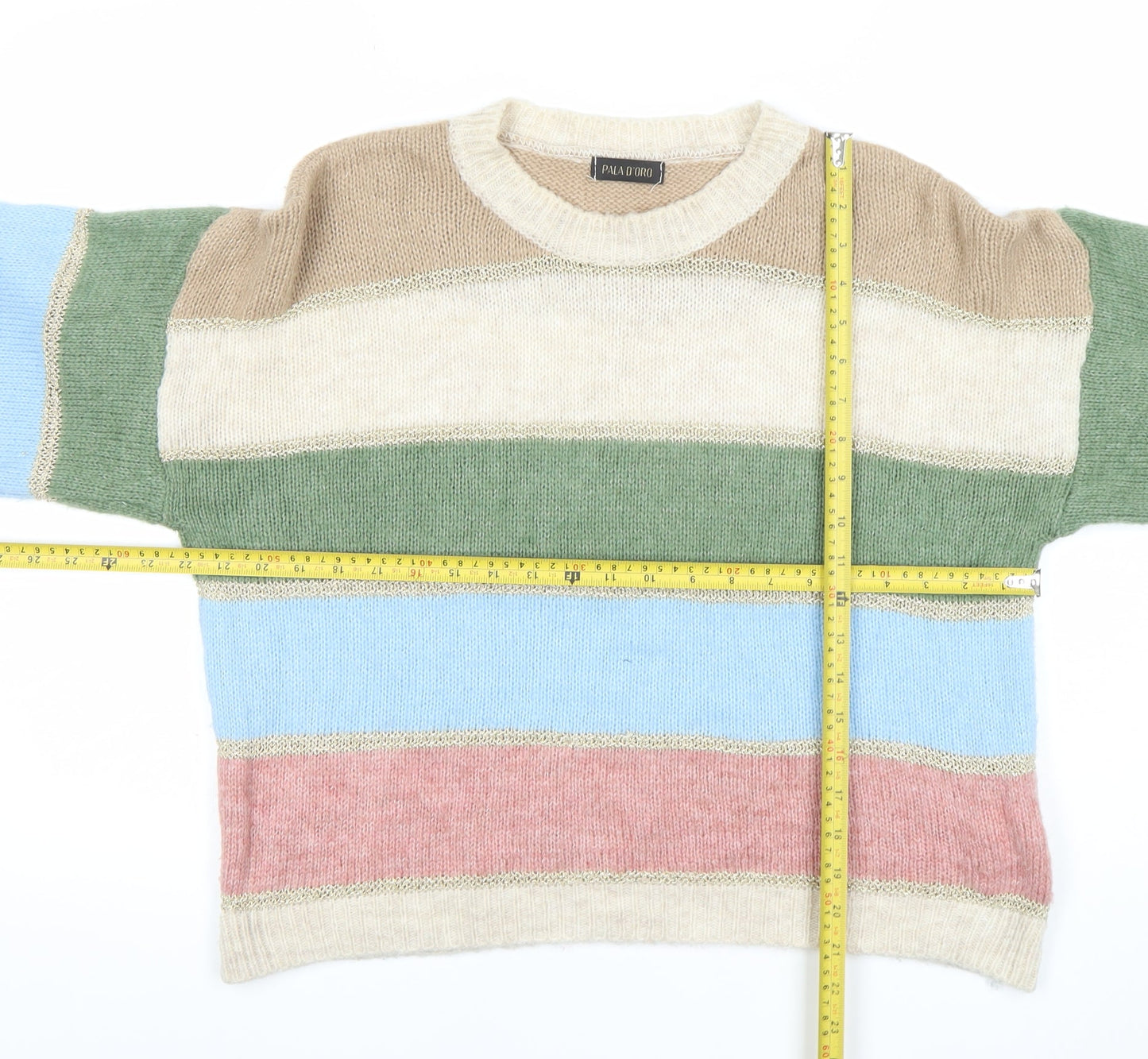 Pala D'Oro Women's Multicolour Striped Knit Jumper Size S