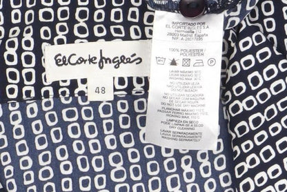 Eccentrico Womens Blue Geometric Button-Up Shirt Size 16