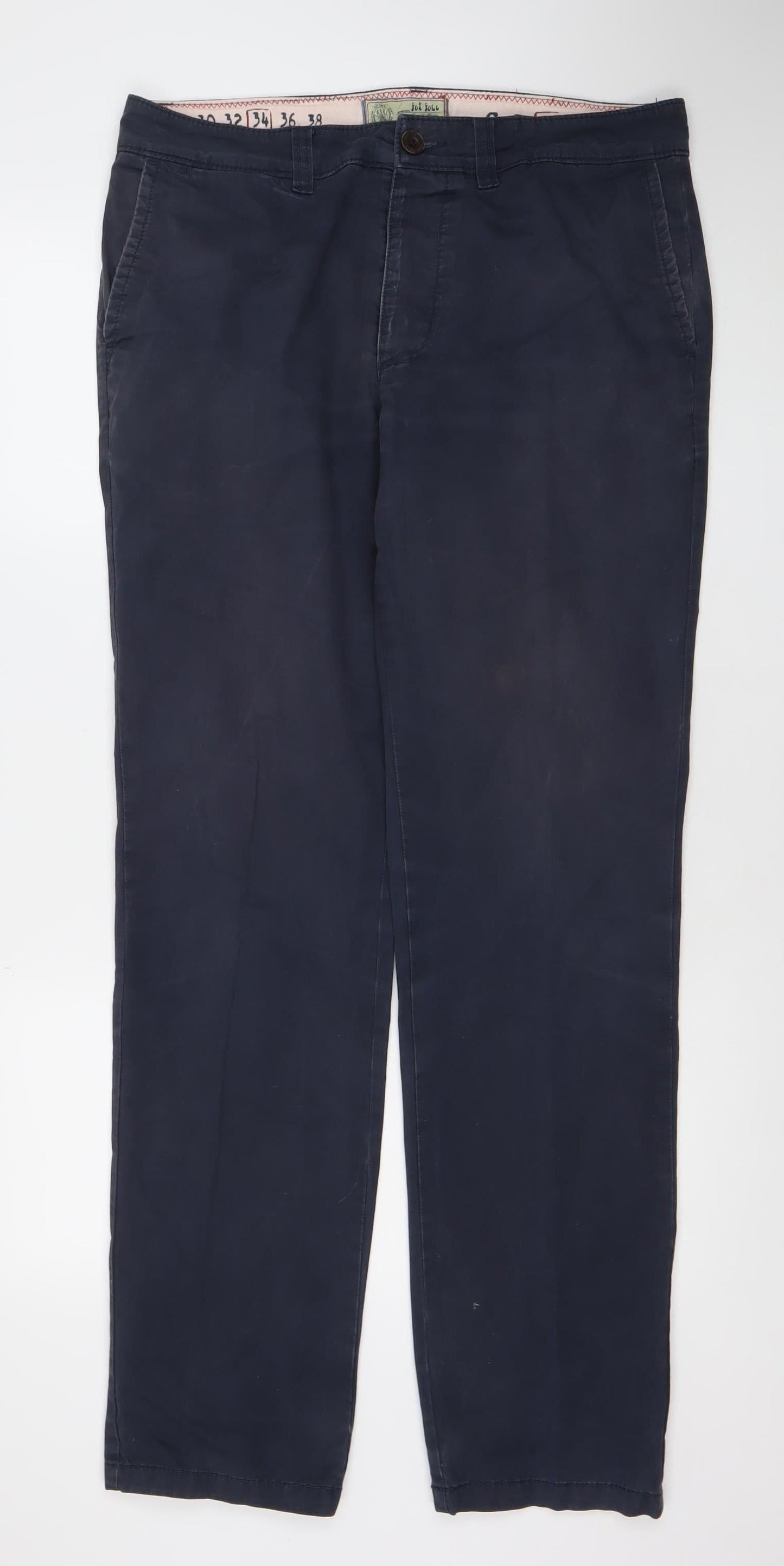 Fat Face Mens Blue Chino Trousers Size L 36in Regular Fit