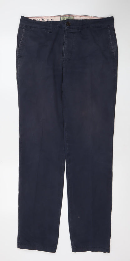 Fat Face Mens Blue Chino Trousers Size L 36in Regular Fit