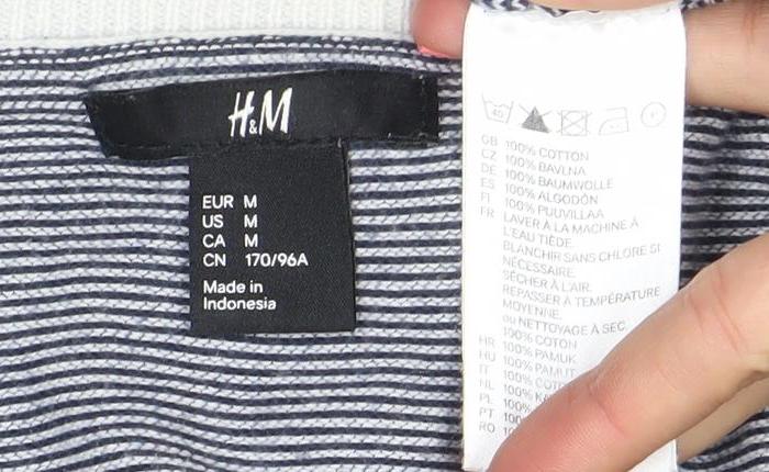 H&M Women Blue Striped Cotton Button-Up Cardigan M Long Sleeve