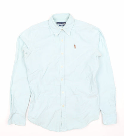 Ralph Lauren Men's Blue Slim Fit Cotton Dress Shirt Size S