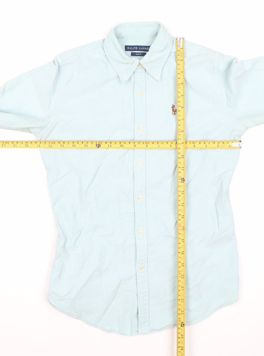 Ralph Lauren Men's Blue Slim Fit Cotton Dress Shirt Size S