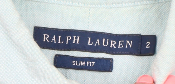 Ralph Lauren Men's Blue Slim Fit Cotton Dress Shirt Size S