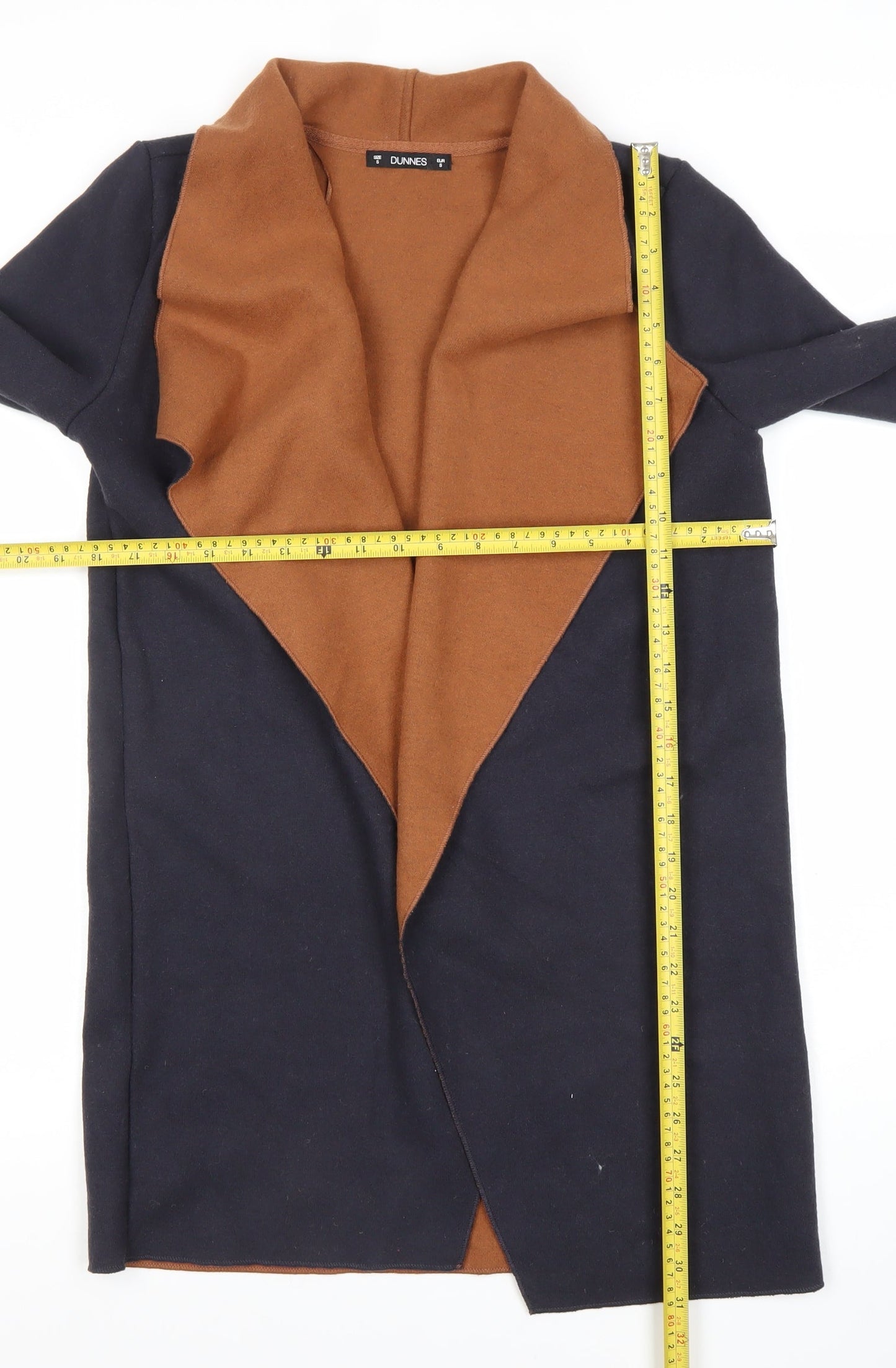 Dunnes Women’s Brown & Black Mid-Length Open Coatigan Size S