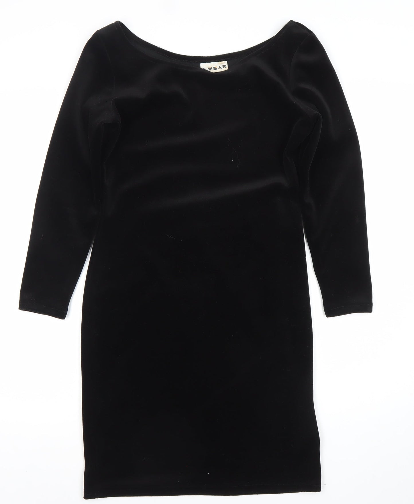 A Wear Women’s Black Velvet Bodycon Knee Dress Size 10
