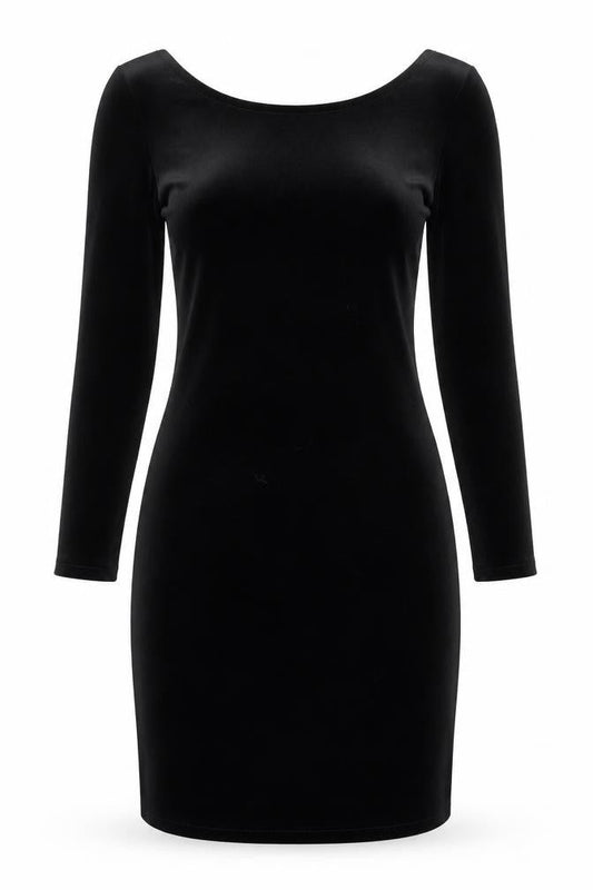 A Wear Women’s Black Velvet Bodycon Knee Dress Size 10