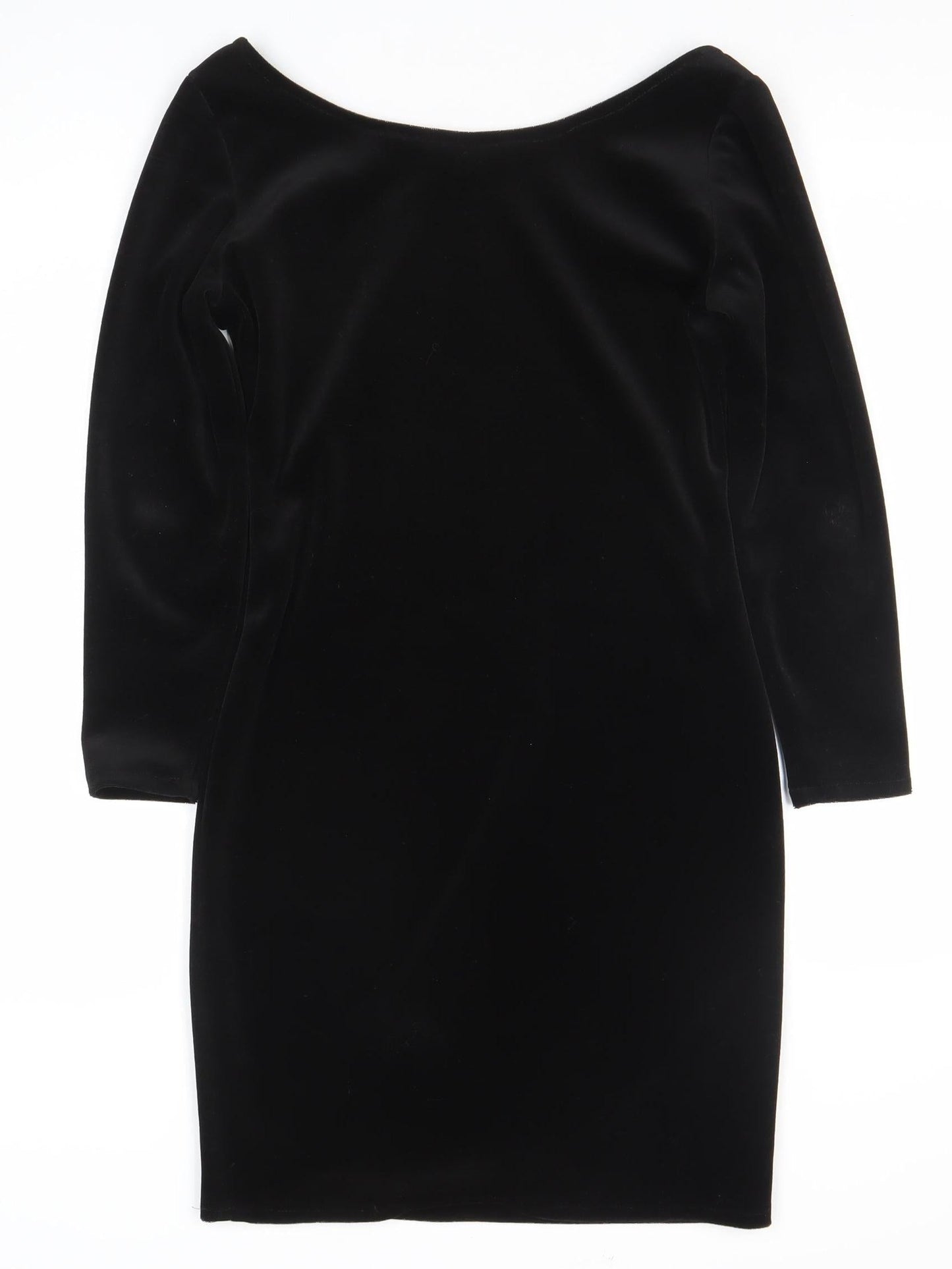 A Wear Women’s Black Velvet Bodycon Knee Dress Size 10
