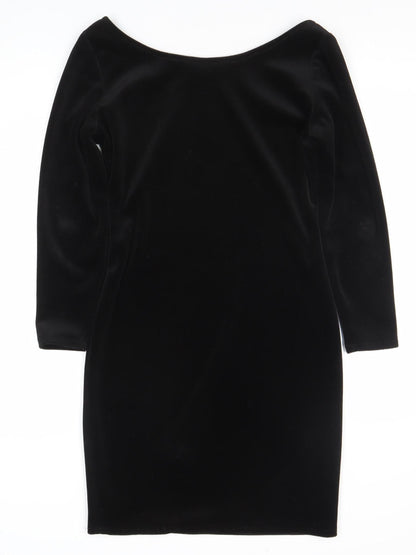 A Wear Women’s Black Velvet Bodycon Knee Dress Size 10
